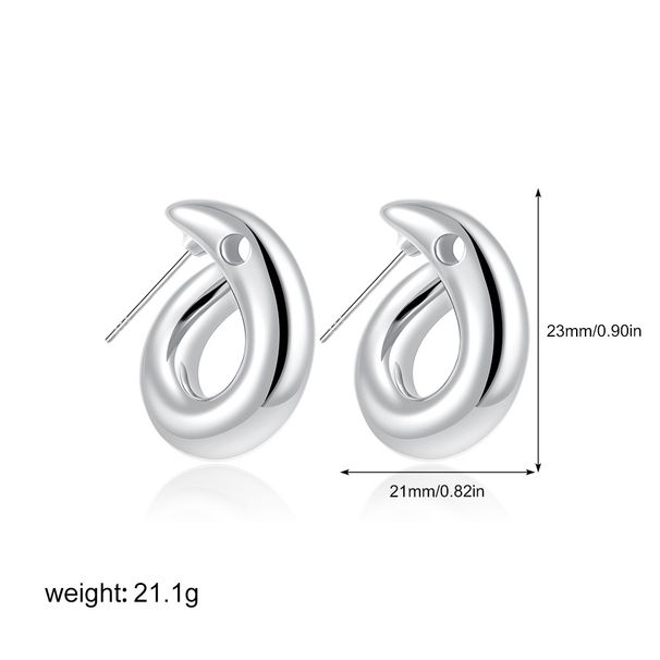 Unisex High End Irregular Earrings Real Gold Earrings Glossy Metal Earrings Light Luxury Style Twist Earrings_ipsvogv.com