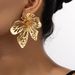 Fashion Simple Exaggerated Flower Personality Jewelry New Stud Floral Drop Earrings For Women_ipsvogv.com