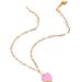 Copper Pink Heart-shaped Necklace, Exquisite Jewelry, Paperclip Chain Design, Fashionable And Hot Selling, Popular For_ipsvogv.com