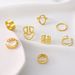 New Combination Fashionable And Personalized Gold Chain With Multi Layered Opening 8-piece Set Ring_ipsvogv.com
