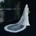Hair Jewelry V181 Romantic Bridal Veils 1 Tier Lotus Leaf Pleated Edge Long Cathedral Veil With Comb Wedding Bride_ipsvogv.com