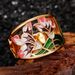 Cao Shi Fashion Trend Ins Copper Gold Plated Drip Oil Pattern Hip Hop Ethnic Style Ring_ipsvogv.com