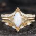 alloy Inlaid Horse Eye Australian Treasure Rose Gold Three Piece Women's Fire Color Set Ring Women_ipsvogv.com