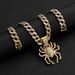 Hip Hop Full Diamond Personality Can Be Exaggerated Three-dimensional Spider Alloy Pendant Trendy Cuban Chain Men's_ipsvogv.com