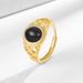 Elliptical Black Red Agate Ring, Men's And Women's Vintage Jewelry, Ethnic Style, Cuban Grid, Open-door Jewelry_ipsvogv.com