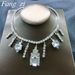 Personalized fashion teardrop shaped rhinestone necklace, exaggerated luxury pendant clavicle chain, sexy accessories necklace_ipsvogv.com