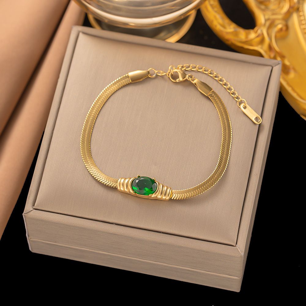 New Minimalist And High-end Style Metal Snake Bone Chain Inlaid With Rhinestone Bracelet Necklace_ipsvogv.com