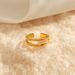 Women’s Jewelry Set Fashion Simple Double Layer Steel Ring Personality All Match Cold Style Real Gold Electroplated Opening Adjustment Ring_ipsvogv.com