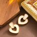 Elegant Hollowed Out Heart-shaped Pendant With Feminine Temperament, Simple And High-end Silver Needle Earrings_ipsvogv.com