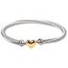 Love Peach Heart Electroplating Silver Open Bracelet Titanium Steel_ipsvogv.com