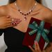 Women’s Jewelry Set Fashion Fashion Jewelry Teardrop Shaped Necklace Geometric Temperament Luxury Banquet Zircon Necklace Earrings_ipsvogv.com