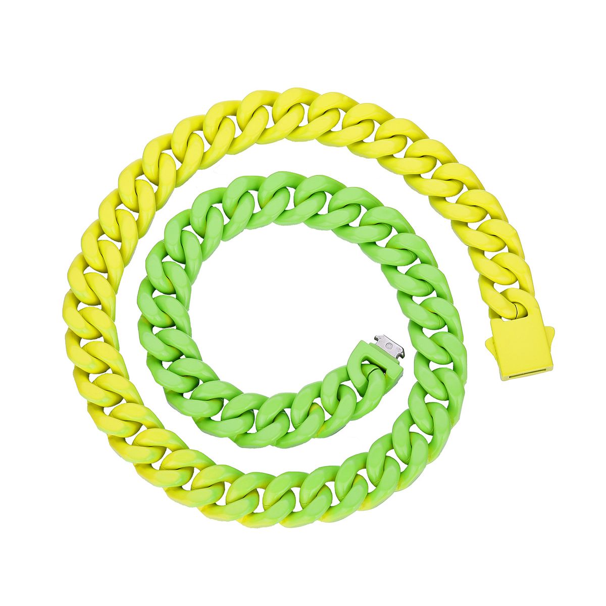 Men's Jewelry Paint Gradient Titanium Steel Color Cuban Necklace Men's Summer Ins Hip Hop Non Fading Jewelry Niche High End Necklace_ipsvogv.com