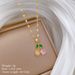 Titanium Steel 【 】 Light Luxury Cherry Pink Diamond Small Fresh Micro Inlaid Real Gold Necklace Earrings INS Clavicle 【 】_ipsvogv.com
