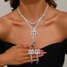 Women’s Jewelry Set Fashion Bridal Banquet Casual Zircon Necklace Niche Flower Tassel Pendant Zircon Earring Set_ipsvogv.com