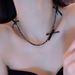 Black Necklace For Women, Clavicle Chain, Pure Desire Hot Girl Lace Bow Double Layer Pendant, Light Luxury Neckband_ipsvogv.com