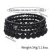 Hot Selling Bracelet Jewelry Black Gallstone Volcanic Stone Wood Beads Multi Layer Men's Bracelet Combination Set Elastic Bracelet_ipsvogv.com