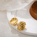 Unisex Plated Oval Thread Earrings Irregular Texture Bread Earrings Simple Earrings For Women_ipsvogv.com