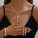 Women's Jewelry Gift Set Claw Chain Full Diamond Three-Piece Necklace Earrings Bracelet Evening Dress Accessories_ipsvogv.com