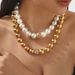 Personalized new minima listpearl bead bracelet necklace, light luxury, niche temperament, multi-layer layered_ipsvogv.com