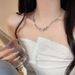 3539 People's Collection Little Annie's Double Ring Interlocking Necklace, Women's Zircon Chain Ins, Niche Trend, !_ipsvogv.com