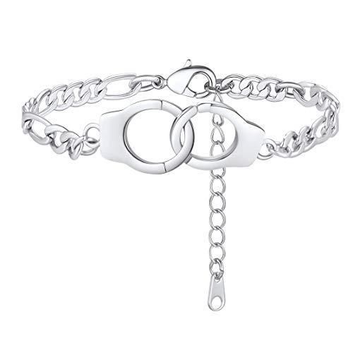 Women's Jewelry Handcuffs Interlocking Anklets Stainless Steel Punk Anklets Fashion Jewelry Ladies Gift_ipsvogv.com