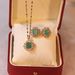 Necklace Women's Net Red, Emerald, Zircon, Junior Earrings, Pendant, High Sense Set, Colorless Titanium Steel Lock Bone Chain, Female_ipsvogv.com