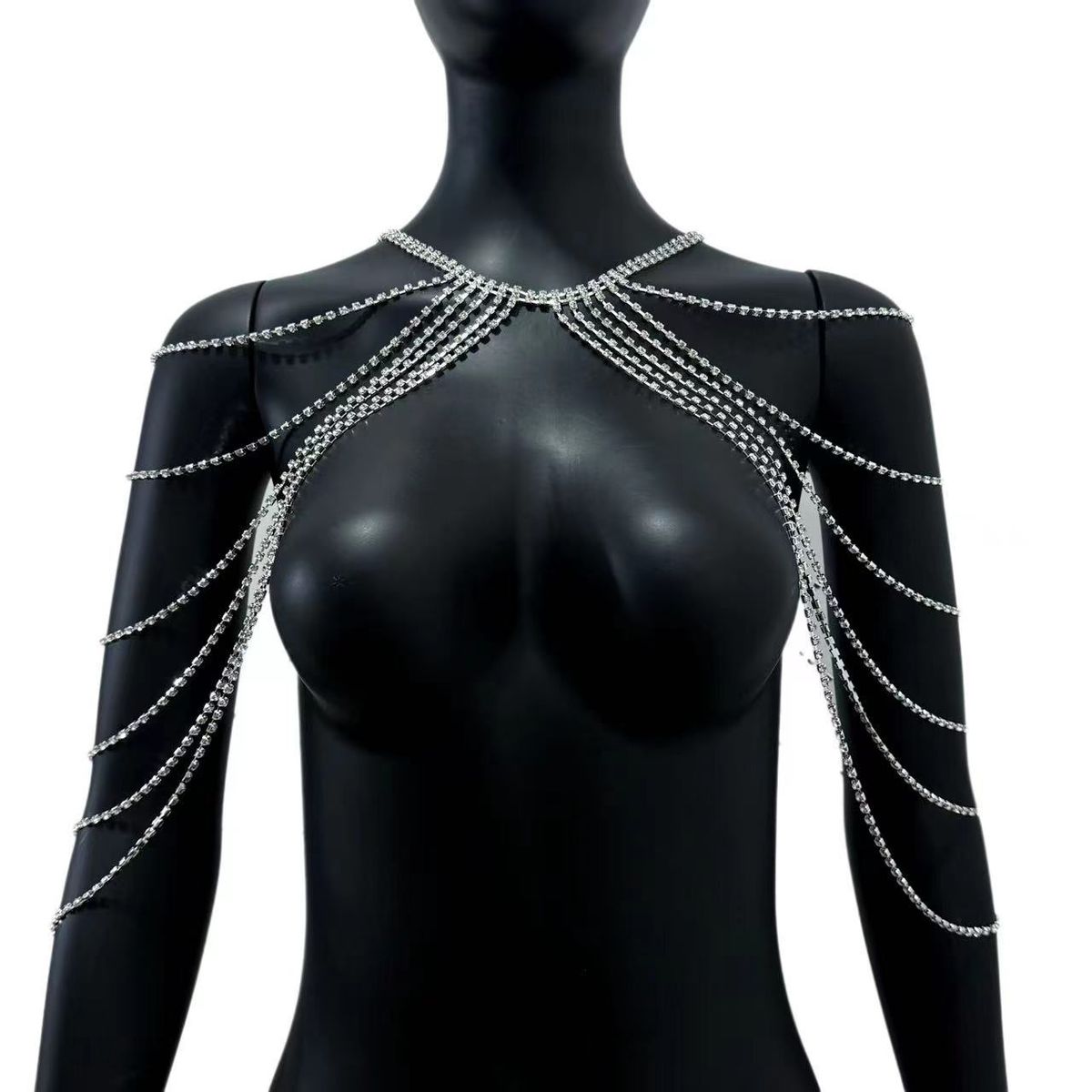 Personalized multi layer rhinestone shoulder chain summer beach sexy tassel body chain_ipsvogv.com