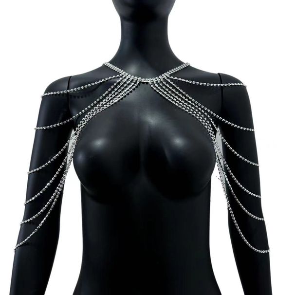 Personalized multi layer rhinestone shoulder chain summer beach sexy tassel body chain_ipsvogv.com
