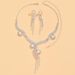 Pearl & Water Diamond Necklace & Earrings Set - Tassel Design Bridal Jewelry For Women, Elegant Wedding Party Set_ipsvogv.com