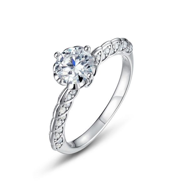 Global Hot S925 Silver Dazzling 1 Carat Moissanite Ring Inlaid With Shining Colored Gemstones Engagement Ring Fashion_ipsvogv.com