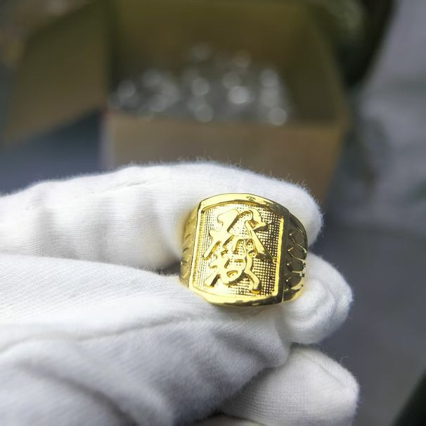 Vietnamese Sand Gold Simulation Gold-plated With Fingers, Men's Non Fading Open Ring Jewelry_ipsvogv.com