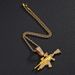 hot Selling Inlaid Gun Style Alloy Simulation AK Weapon Model Flash Diamond Jewelry Hip-hop Men's Necklace_ipsvogv.com
