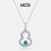 Cultivated emerald full diamond necklace S925 silver inlaid cultivated colored treasure gourd clavicle chain_ipsvogv.com