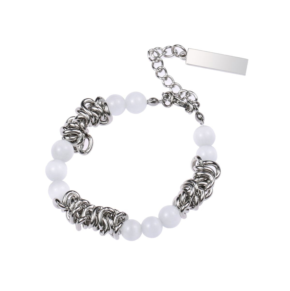 Simple personality cat's eye stone thorn necklace light luxury cold style men and women niche high end couple necklace bracelet_ipsvogv.com