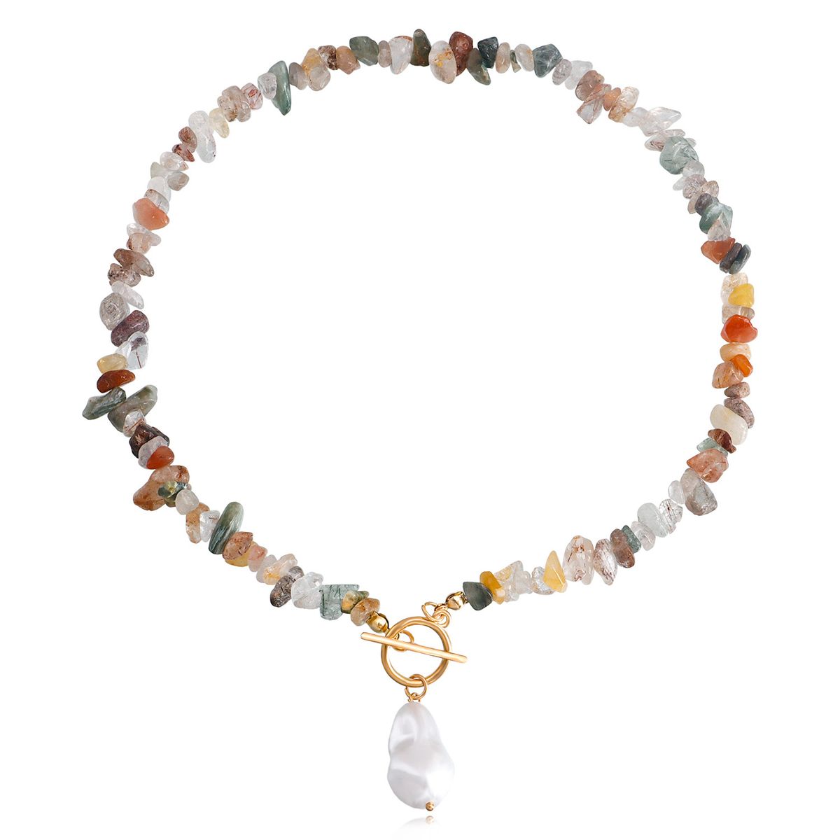 Pearl Pendant Boho Colorful Turquoise Beaded Chunky Statement Necklace Jewellery For Women Mothers Day Gift_ipsvogv.com