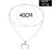 New Fashion Jewelry Bohemian Double Cornered Crescent Layered Women's Collarbone Necklace_ipsvogv.com