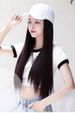 hot selling Fashion Hat Hair Extensions Beautiful Ladies Long Straight Wigs Hats Connected Head Cover Synthetic Peaked Cap Wig For_ipsvogv.com