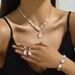 2024 Diamond Zircon Necklace Earrings Bracelet Set Water Drop Women's Fashion Bridal Jewelry_ipsvogv.com