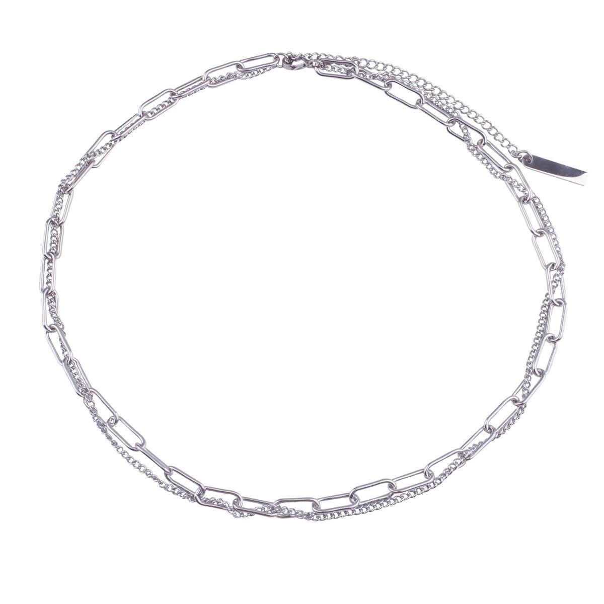 Simple Personality Design Basic Style Versatile Dark Style Adjustable Accessories Titanium Steel Chain Wrapped Necklace_ipsvogv.com