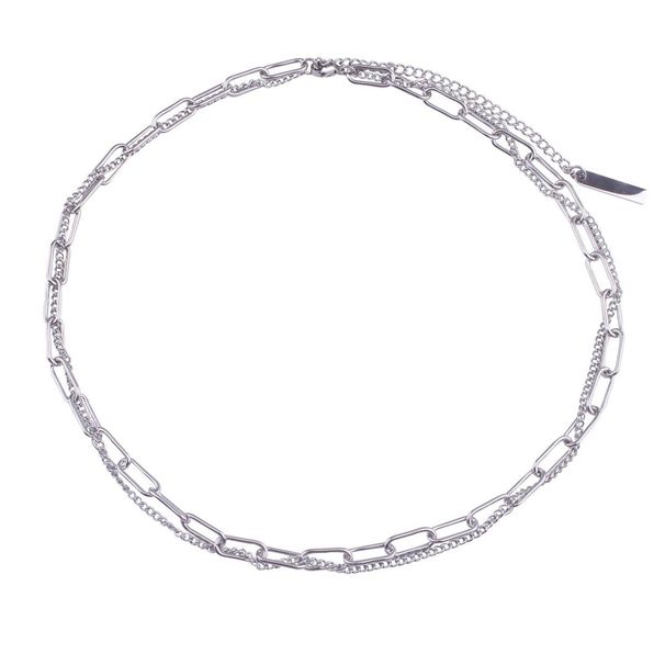 Simple Personality Design Basic Style Versatile Dark Style Adjustable Accessories Titanium Steel Chain Wrapped Necklace_ipsvogv.com