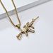 M416 assault rifle retro hip hop titanium steel necklace firearms hobby wear niche personality pendant_ipsvogv.com