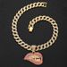 Trendy Hip-hop Alloy Carved Red Lips Full Of Diamonds Sexy Mouth Pendant Cuban Chain Necklace_ipsvogv.com