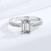 Hot Selling Women's Mosang Stone In Japan And South Korea, Square Eternal Micro Inlaid Ring With An Open Mouth Designer_ipsvogv.com