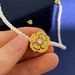 Women's Jewelry French Style Small Fragrance Style Fashion Retro Metal Brushed Surface Diamond Camellia Detachable Pearl Necklace_ipsvogv.com
