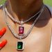 Micro-inlaid hip-hop pendant necklace movable simple ruby clavicle chain fashion jewelry choker_ipsvogv.com