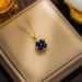New Full Diamond Four Leaf Grass Necklace Women's Korean Edition With Colorful Zircon Titanium Steel Lock Bone Chain,_ipsvogv.com
