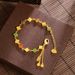 New Chinese Style Four Harmony Ruyi Square Sugar Sand Gold Bracelet Versatile High End Light Luxury Jewelry Yiwu_ipsvogv.com