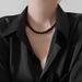 Korean Blogger Fever's Same Black Beaded Necklace, Female Niche, High-end Feeling, Light Luxury, Cold And Indifferent_ipsvogv.com