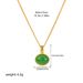 French Simple Clavicle Chain Copper Plated Maillard Tiger Eye Necklace Oval Pendant Necklace_ipsvogv.com