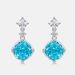 Shallow sea blue ice flower cut high carbon diamond earrings S925 silver claw inlaid colored gemstone earrings simple light luxury_ipsvogv.com